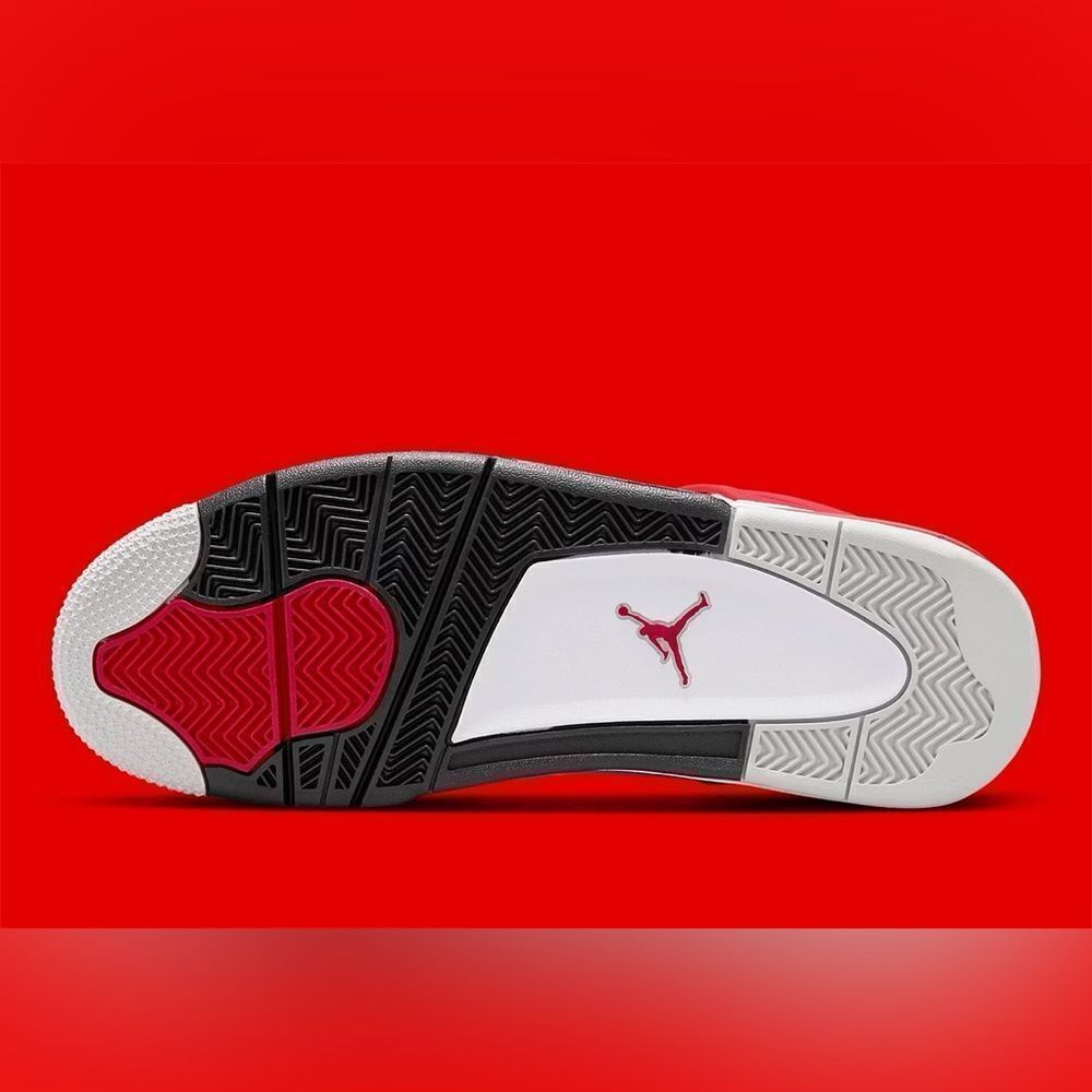 Nike Air Jordan 4 Red Cement White Fire Red Black Grey 408452-161 7y 7 kids gs - Picture 9 of 10